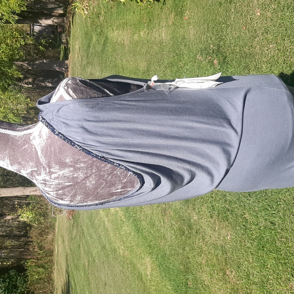 RELIGION☠UK🇬🇧NWT Backless Beaded Gray Dress Size XS/S